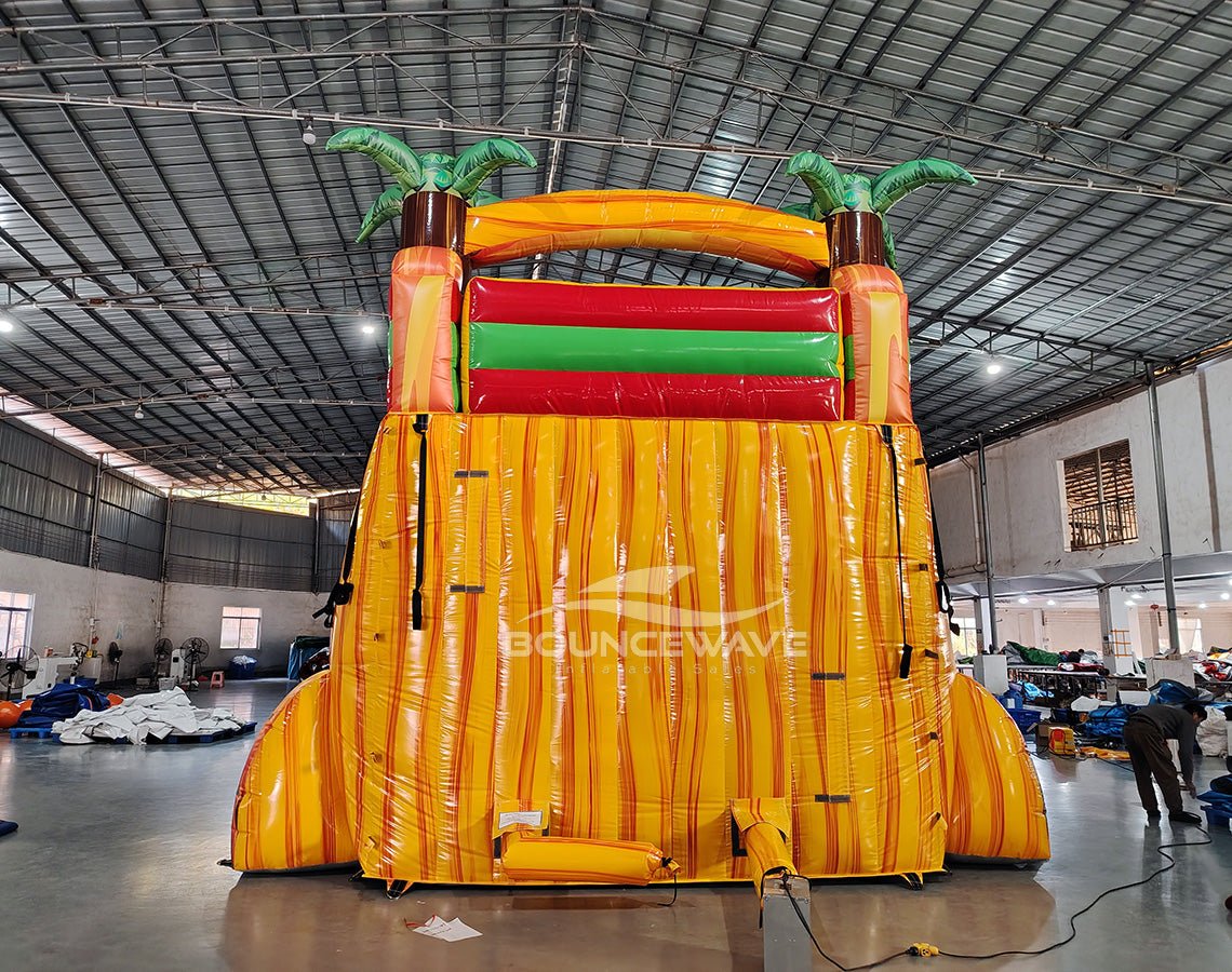 18ft Tropical Inferno Hybrid Dual Lane Inflatable Water Slide - BounceWave Inflatable Sales