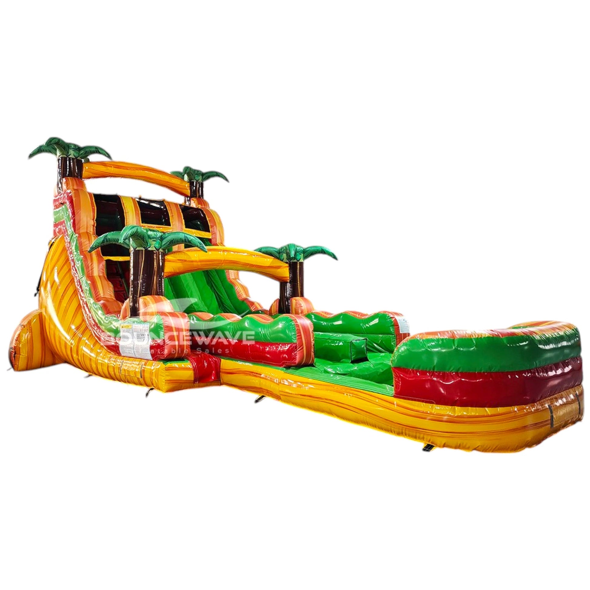 18ft Tropical Inferno Hybrid Dual Lane Inflatable Water Slide - BounceWave Inflatable Sales