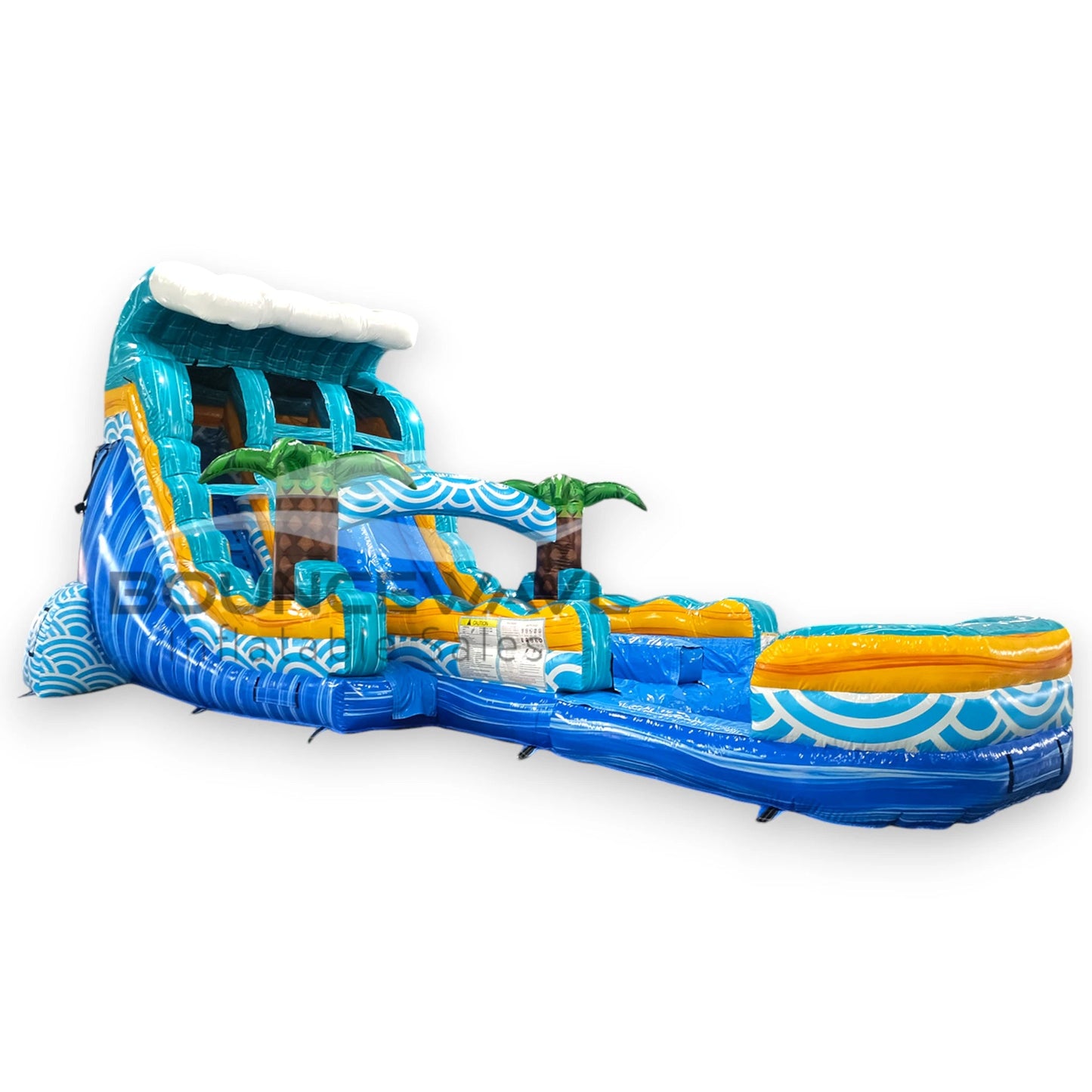 20ft Akua Falls Commercial Hybrid Dual Lane Inflatable Water Slide - BounceWave Inflatable Sales