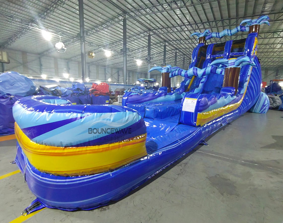 20ft Flashpoint Falls Hybrid Dual Lane Inflatable Water Slide - BounceWave Inflatable Sales