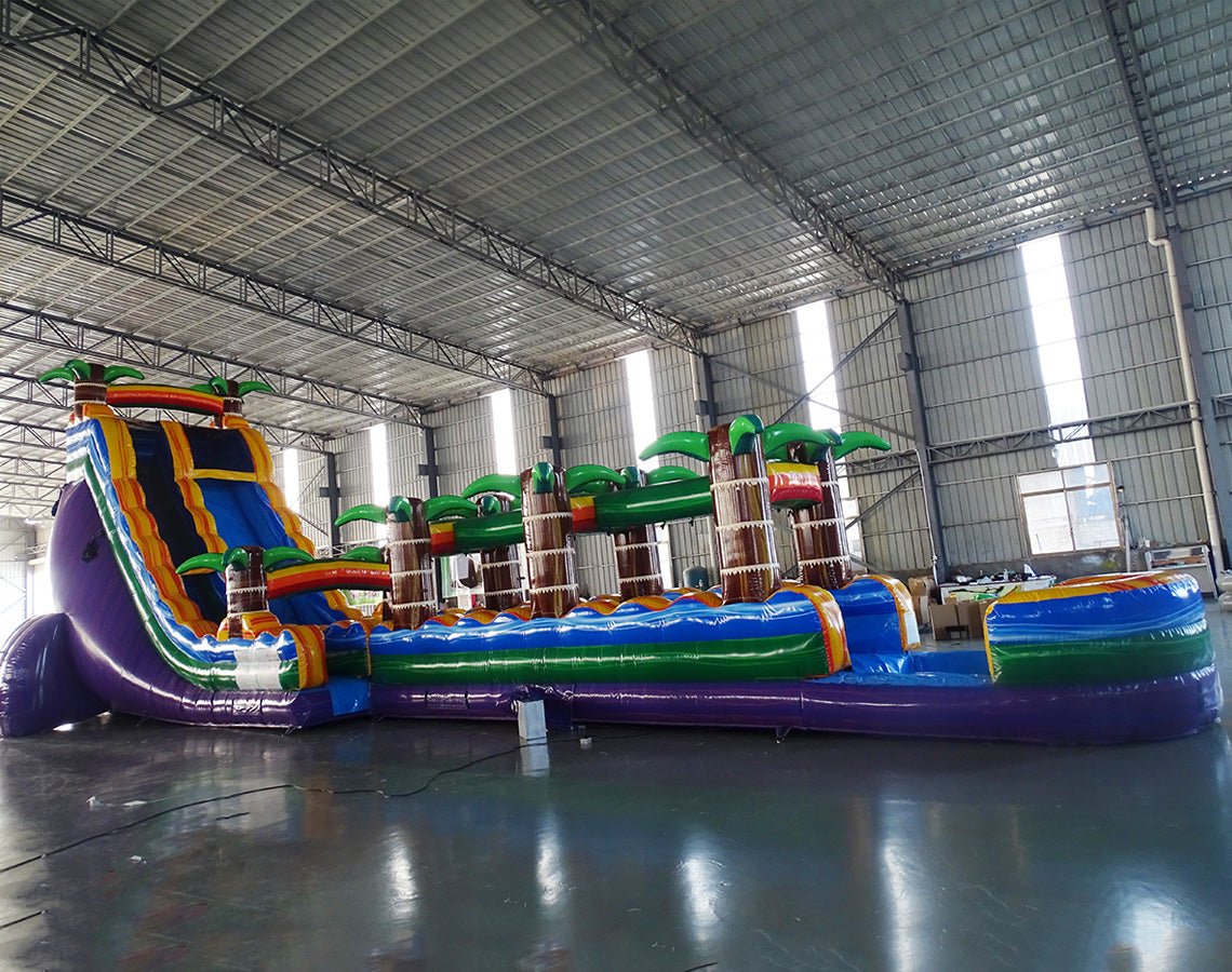 22ft Goombay Single Lane Inflatable Water Slide With Slip & Slide - BounceWave Inflatable Sales