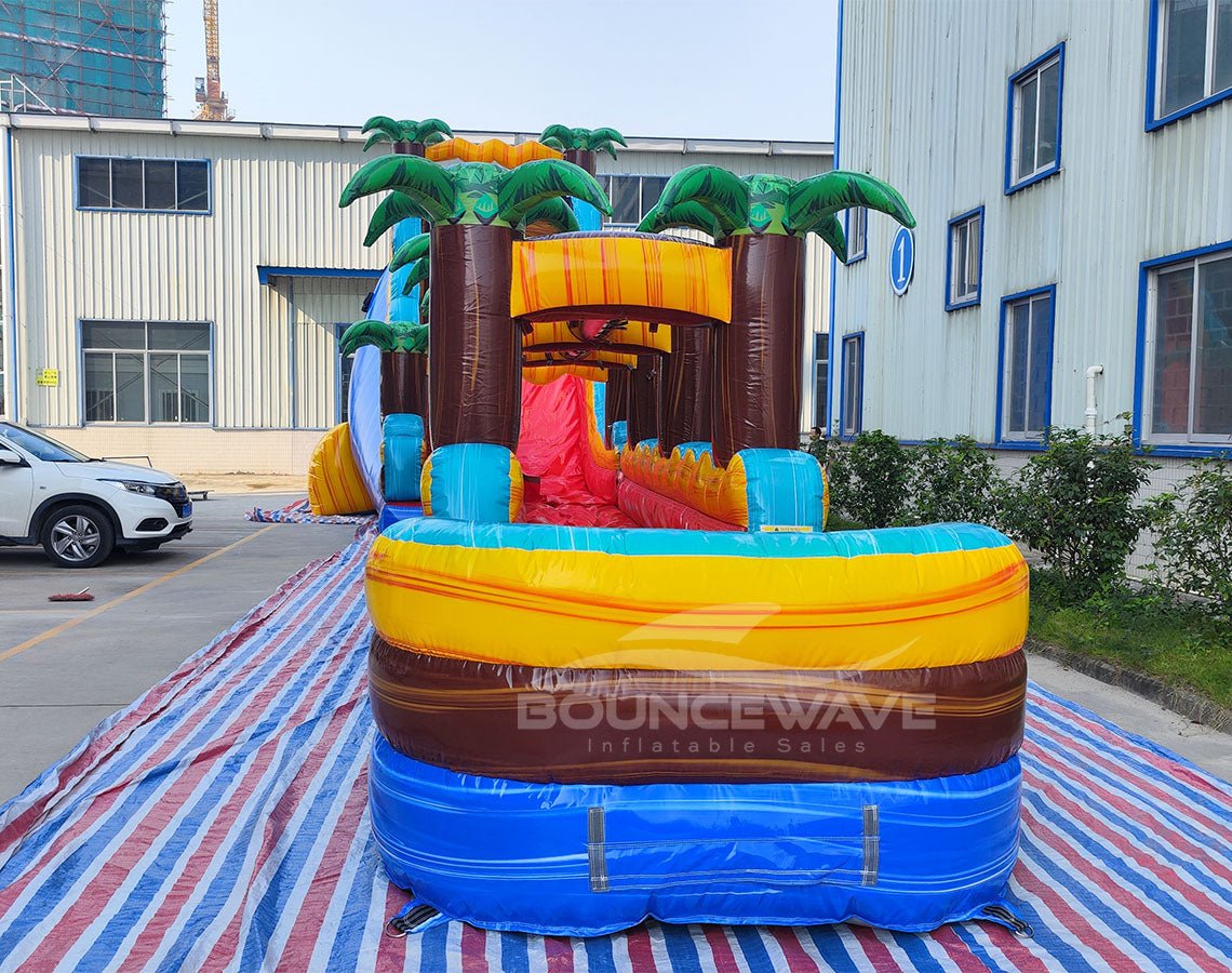 22ft Tropic Shock Single Lane Inflatable Water Slide With Slip & Slide - BounceWave Inflatable Sales