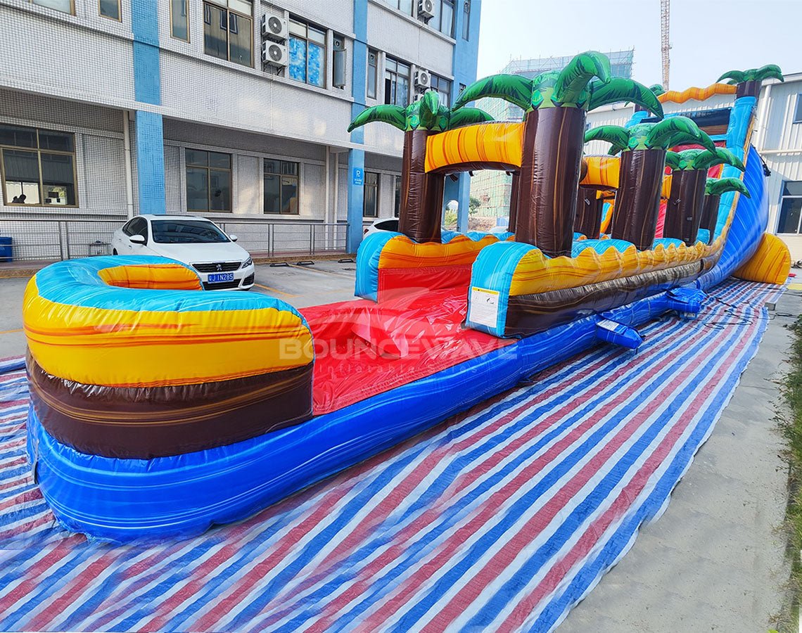 22ft Tropic Shock Single Lane Inflatable Water Slide With Slip & Slide - BounceWave Inflatable Sales