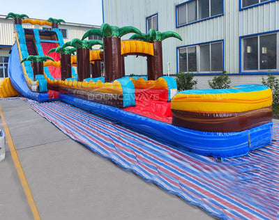 22ft Tropic Shock Single Lane Inflatable Water Slide With Slip & Slide - BounceWave Inflatable Sales