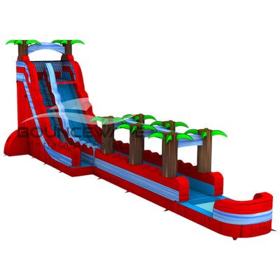 22ft Crimson Bay Single Lane Inflatable Water Slide With Slip & Slide