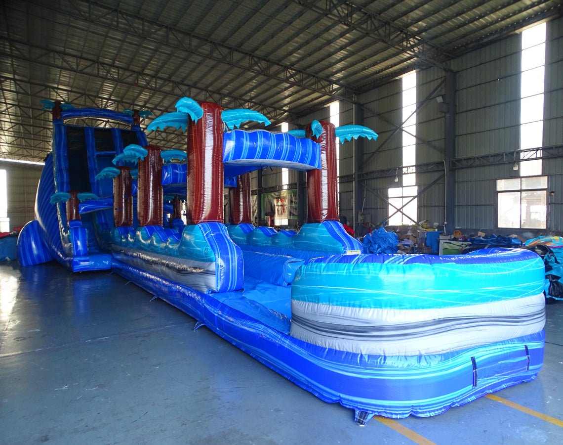 24ft Cayman DL 2pc Commercial Water Slide with Inflatable Slip & Slide - BounceWave Inflatable Sales