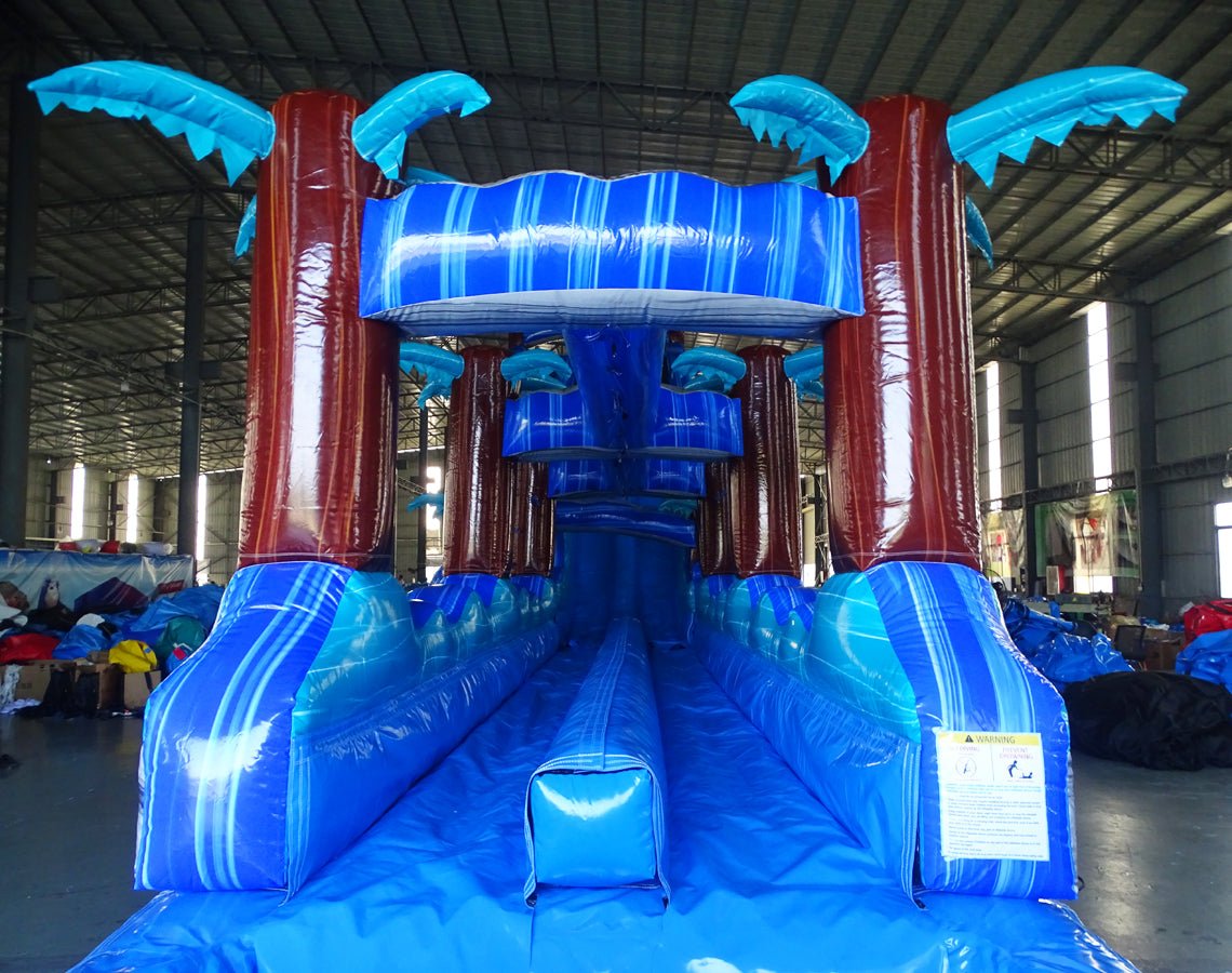 24ft Cayman DL 2pc Commercial Water Slide with Inflatable Slip & Slide - BounceWave Inflatable Sales