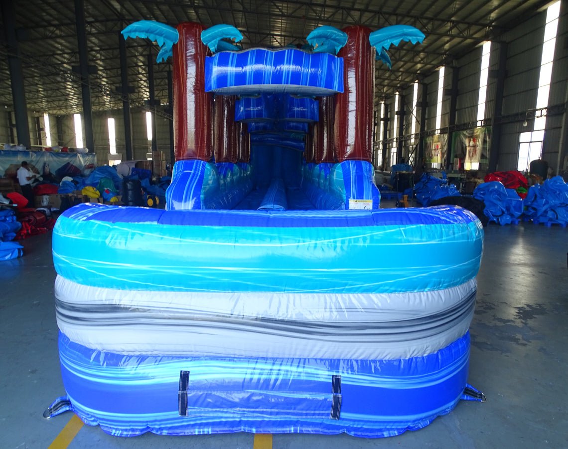 24ft Cayman DL 2pc Commercial Water Slide with Inflatable Slip & Slide - BounceWave Inflatable Sales