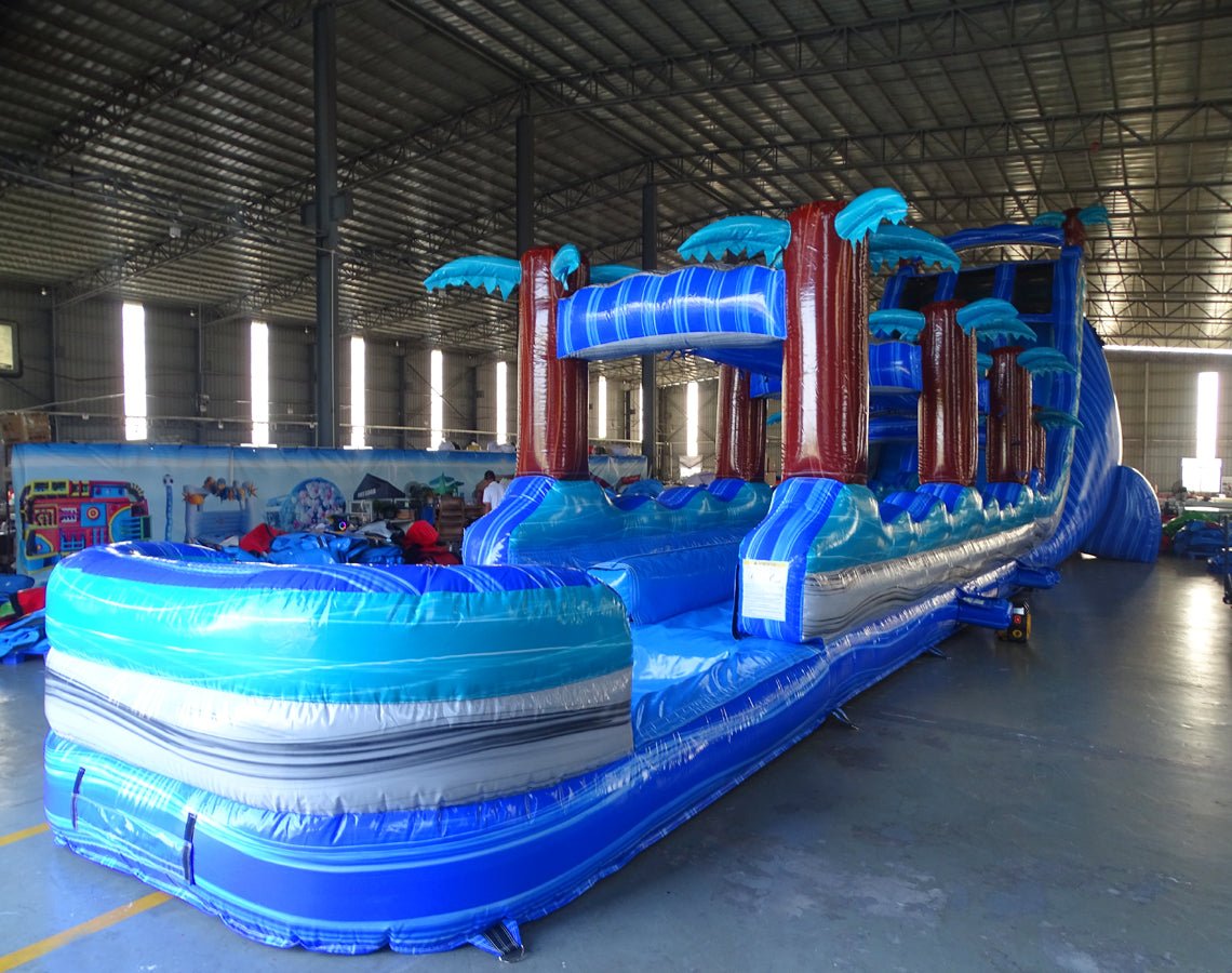 24ft Cayman DL 2pc Commercial Water Slide with Inflatable Slip & Slide - BounceWave Inflatable Sales