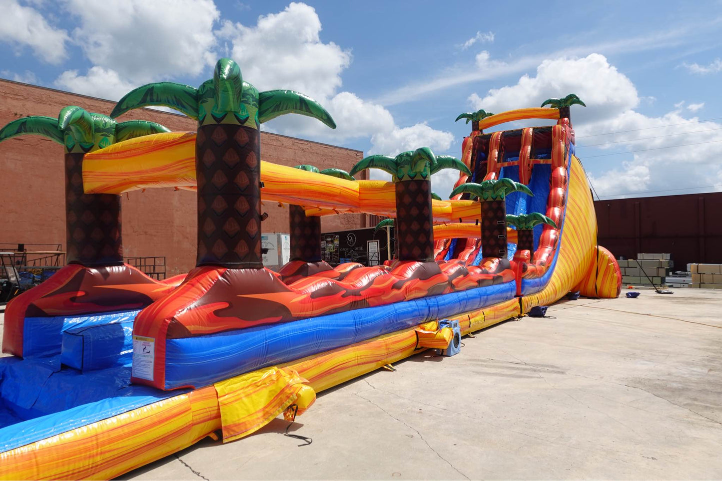 24ft Fiesta Fire DL 2pc Commercial Water Slide with Inflatable Slip & Slide - BounceWave Inflatable Sales