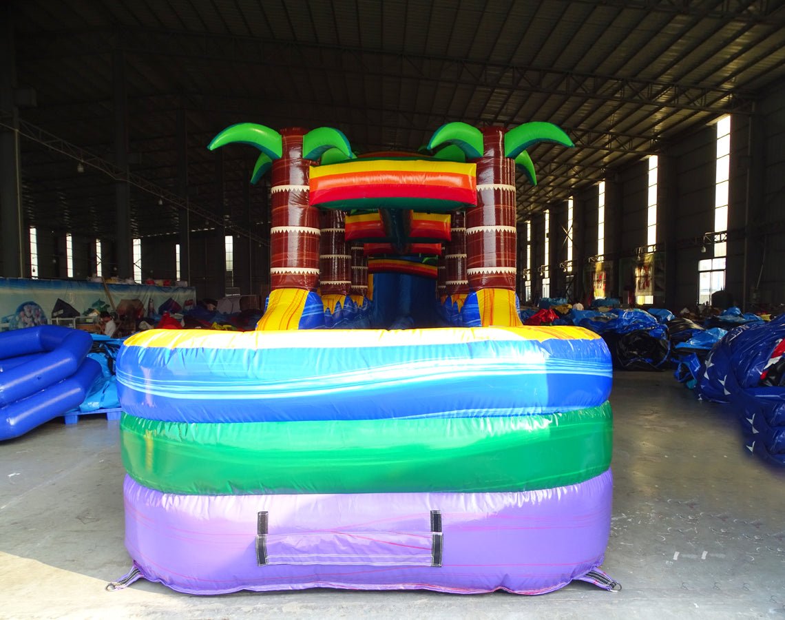 24ft Goombay DL 2pc Commercial Water Slide with Inflatable Slip & Slide - BounceWave Inflatable Sales