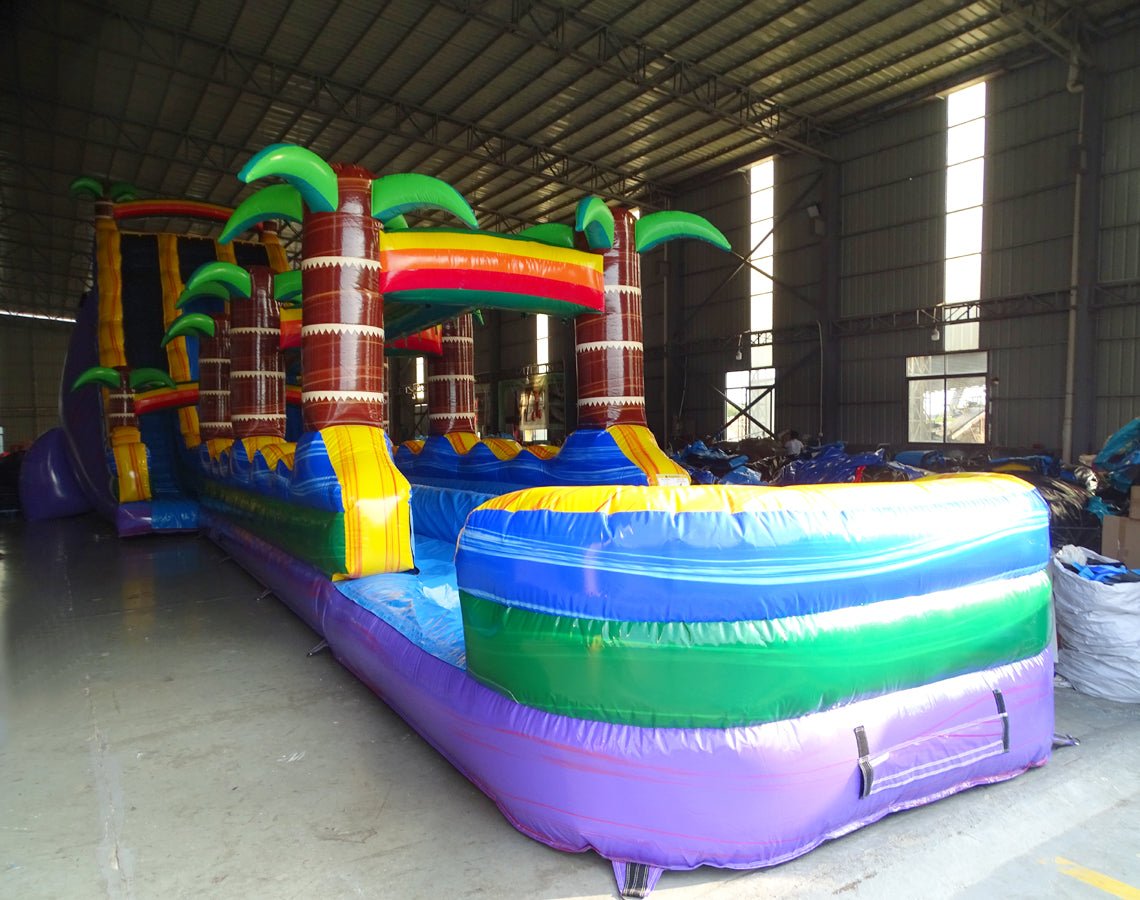 24ft Goombay DL 2pc Commercial Water Slide with Inflatable Slip & Slide - BounceWave Inflatable Sales