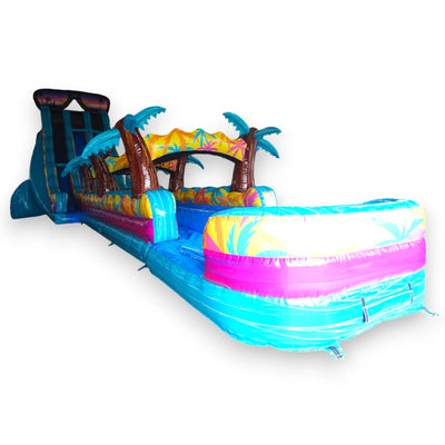 24ft Island Flow Dual Lane 2pc Commercial Water Slide with Inflatable Slip & Slide - BounceWave Inflatable Sales