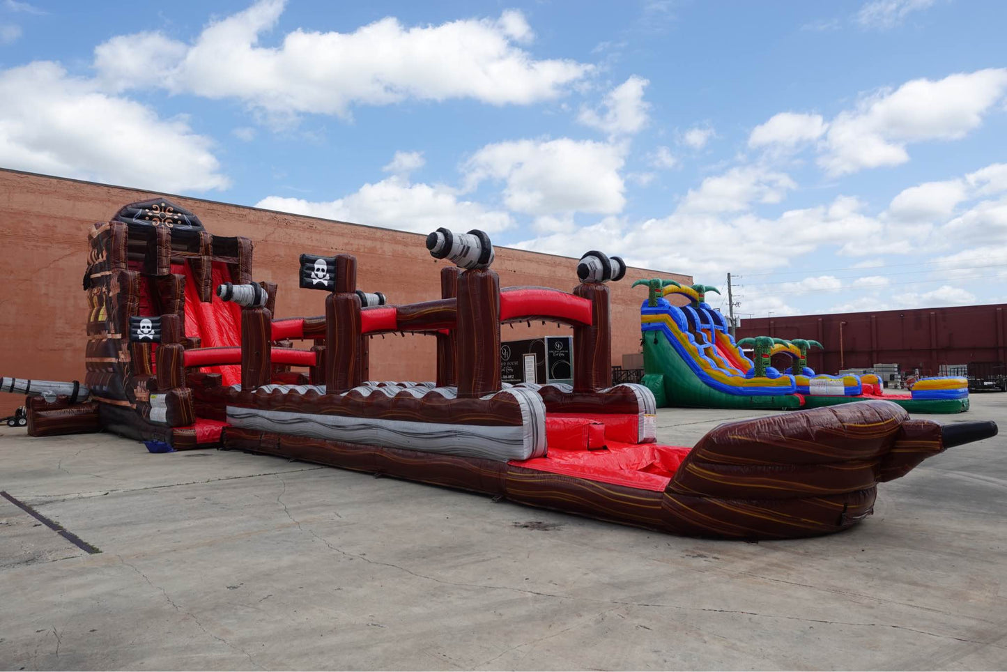 24ft Pirate Ship DL 2pc Commercial Water Slide with Inflatable Slip & Slide - BounceWave Inflatable Sales