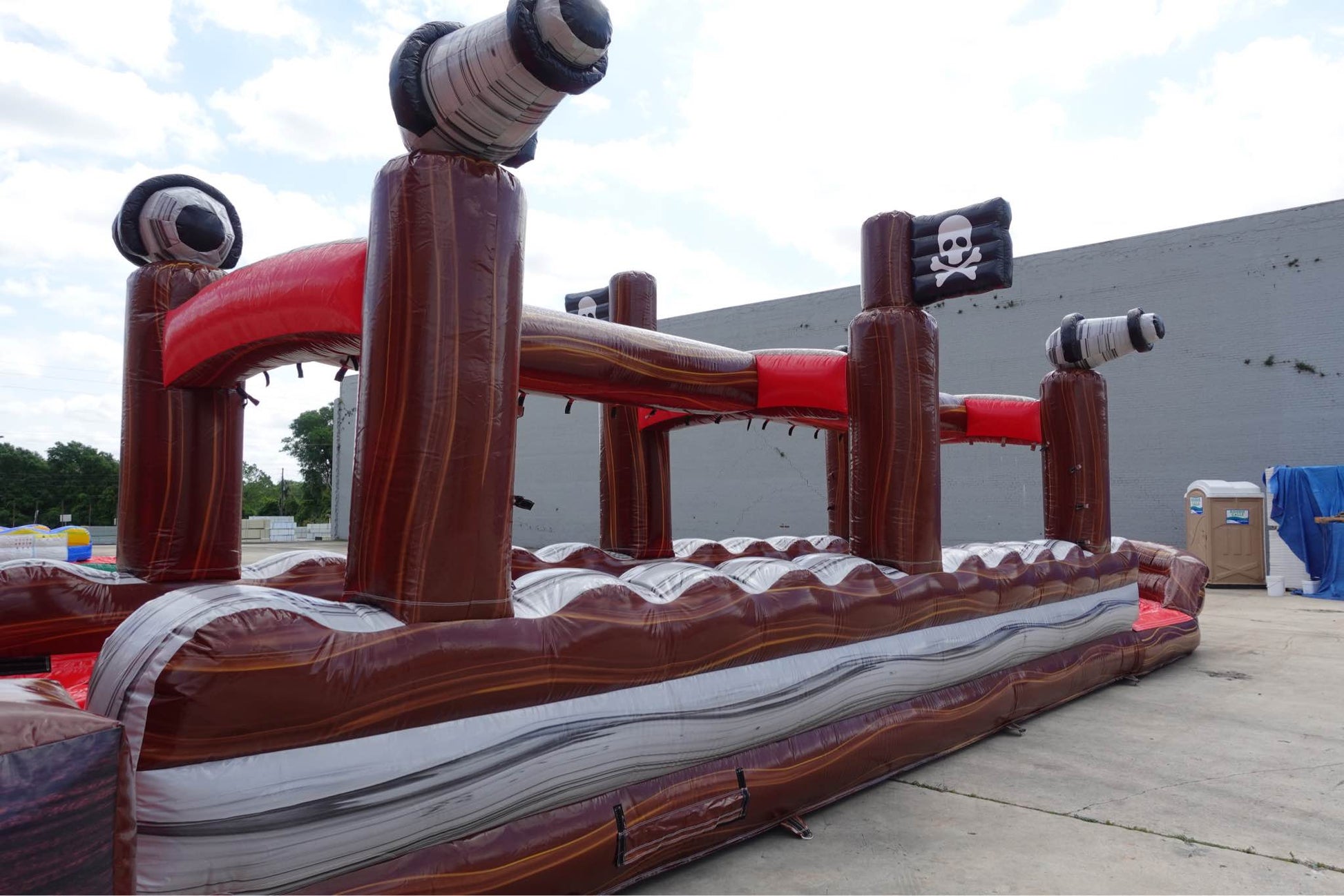 24ft Pirate Ship DL 2pc Commercial Water Slide with Inflatable Slip & Slide - BounceWave Inflatable Sales