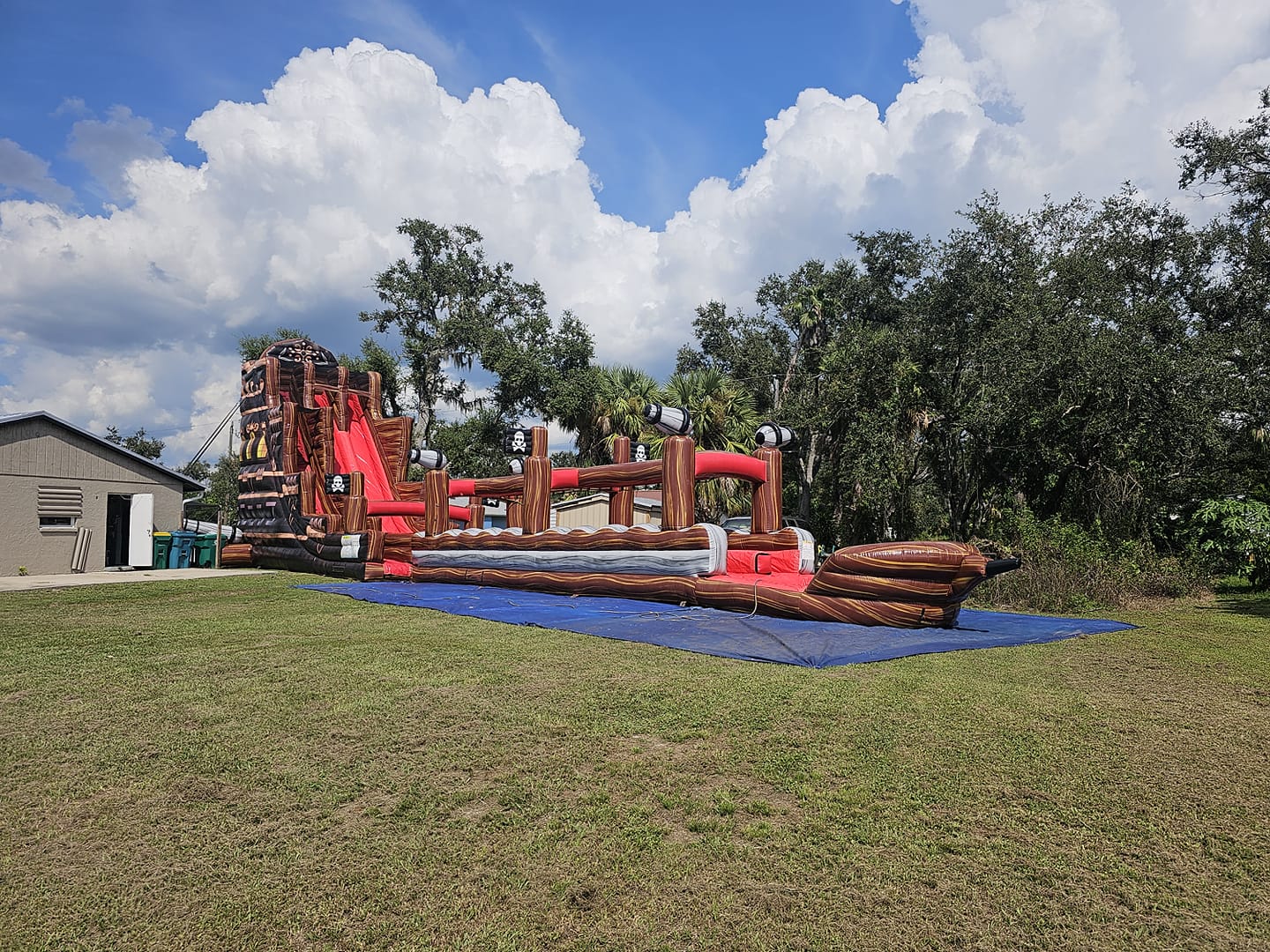 24ft Pirate Ship DL 2pc Commercial Water Slide with Inflatable Slip & Slide - BounceWave Inflatable Sales