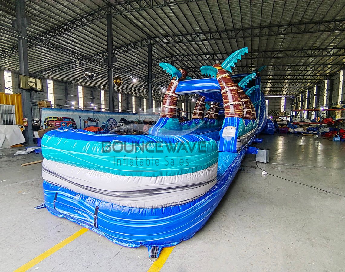 24ft Summer Breeze DL 2pc Commercial Water Slide with Inflatable Slip & Slide - BounceWave Inflatable Sales