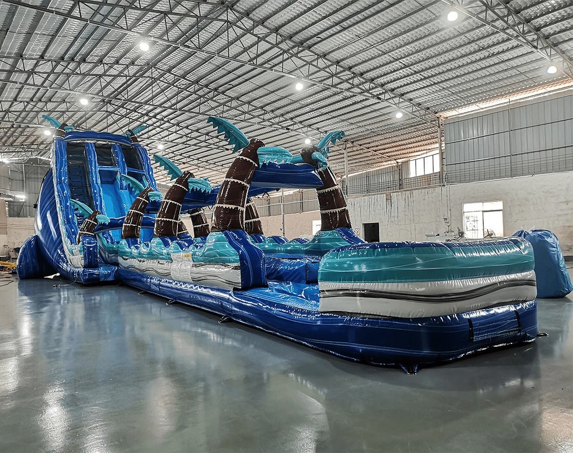 24ft Summer Breeze DL 2pc Commercial Water Slide with Inflatable Slip & Slide - BounceWave Inflatable Sales