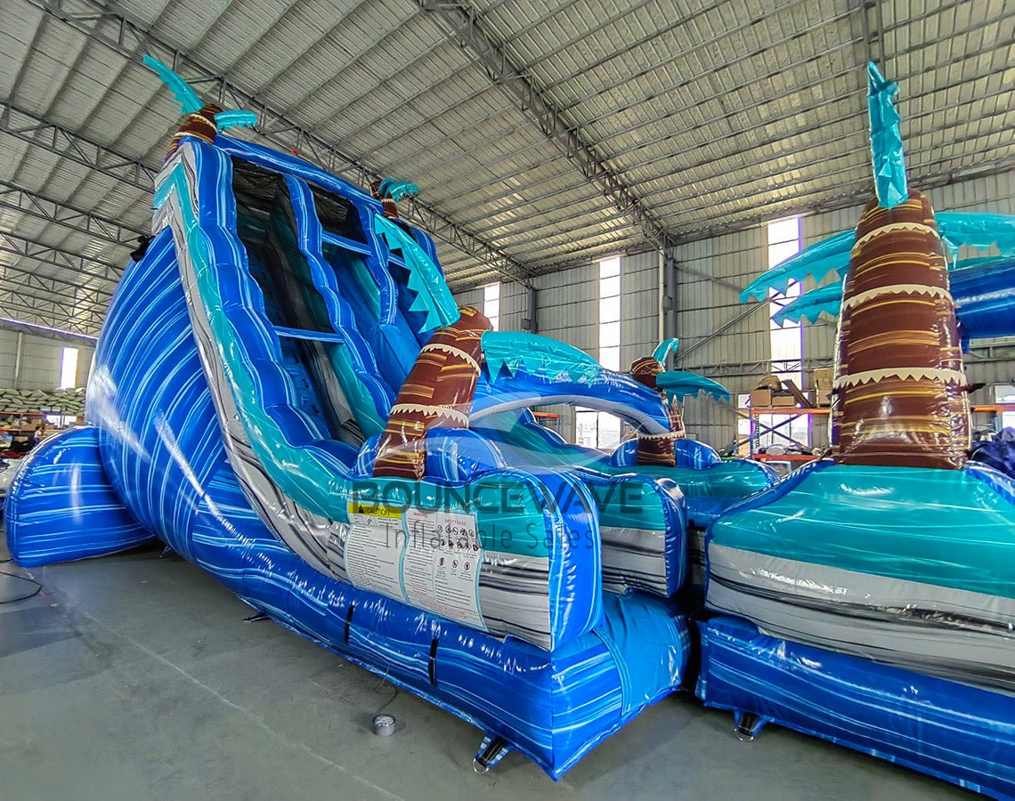 24ft Summer Breeze DL 2pc Commercial Water Slide with Inflatable Slip & Slide - BounceWave Inflatable Sales