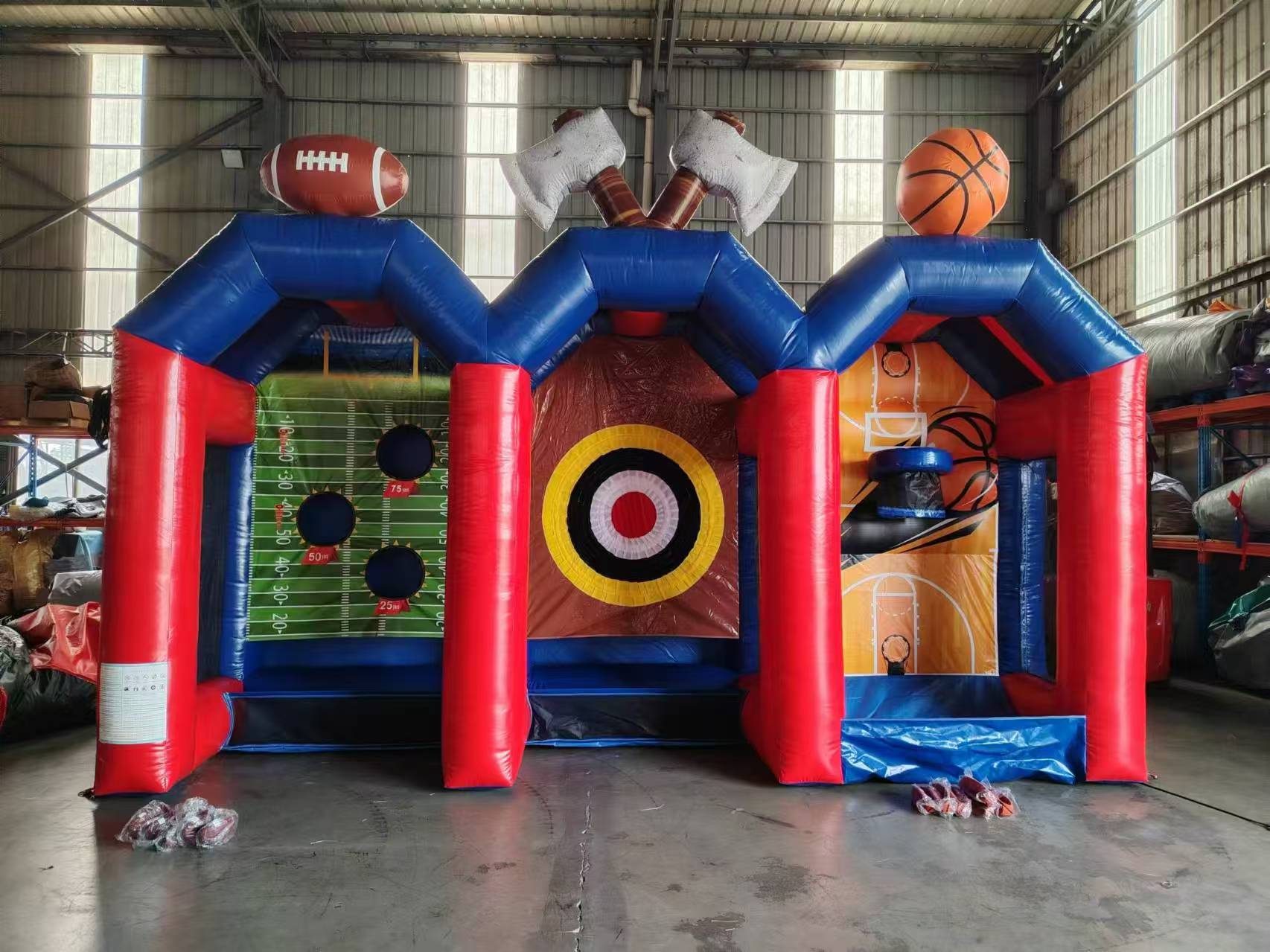 3 - in - 1 Sports Commercial Interactive Inflatable Game - BounceWave Inflatable Sales