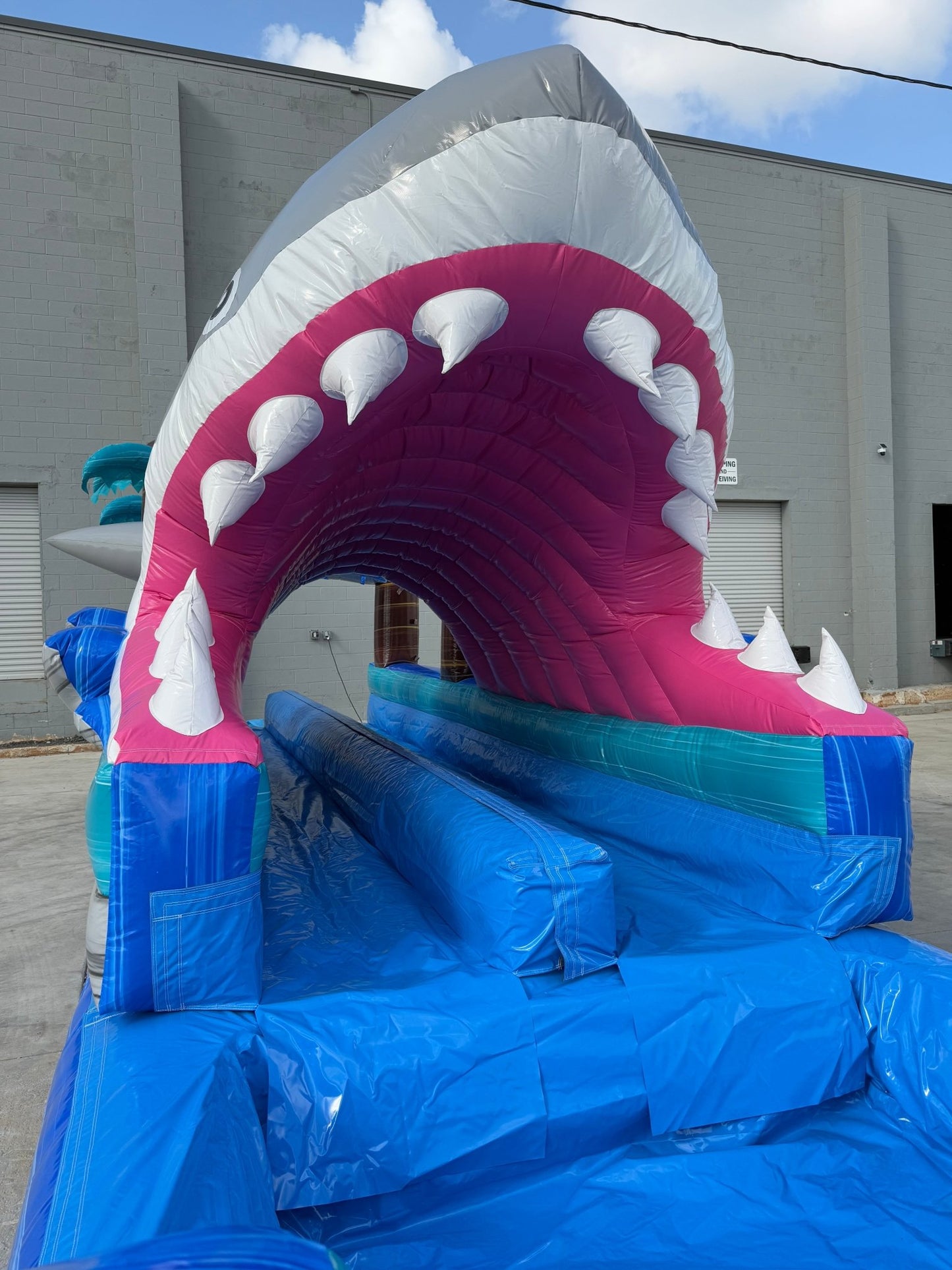 35ft Cayman Shark Attack Dual Lane Inflatable Slip N' Slide - BounceWave Inflatable Sales