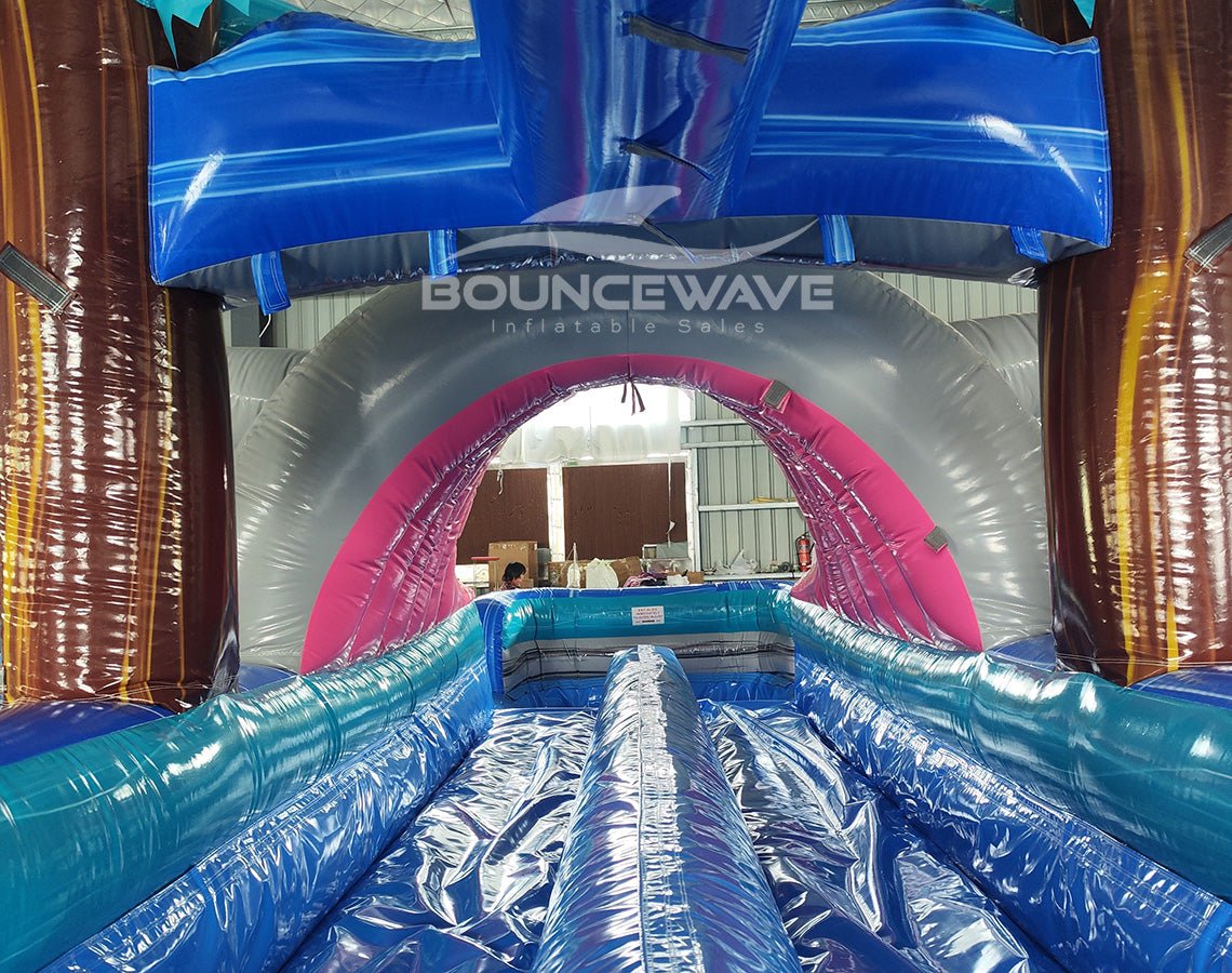 35ft Cayman Shark Attack Dual Lane Inflatable Slip N' Slide - BounceWave Inflatable Sales