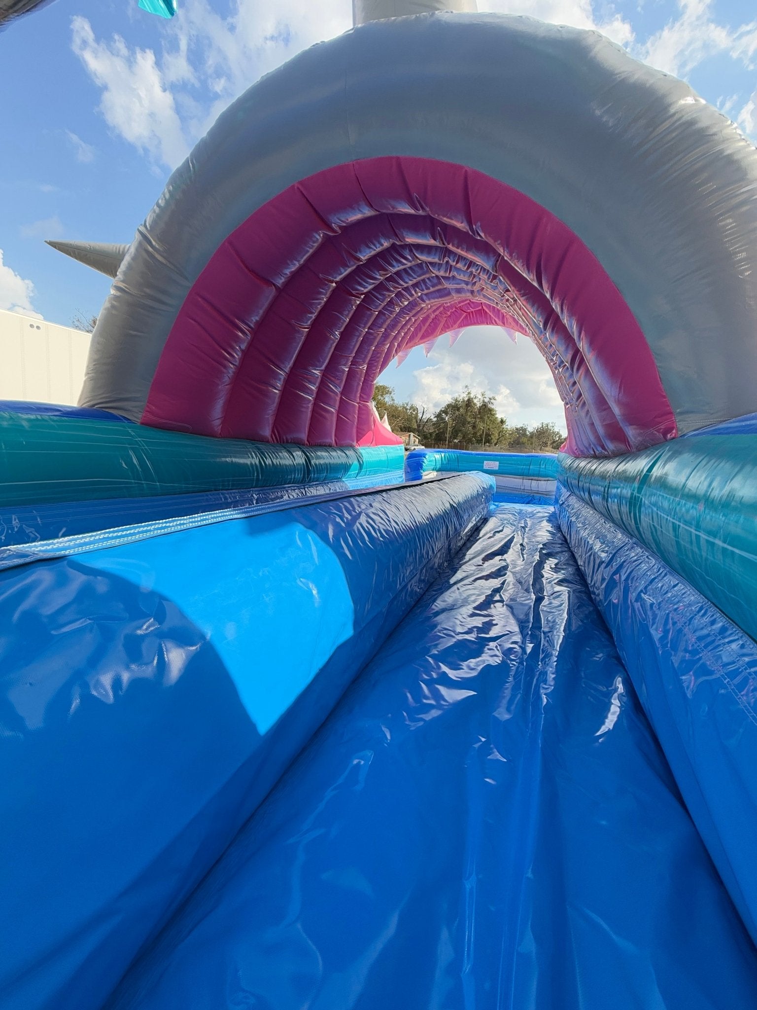 35ft Cayman Shark Attack Dual Lane Inflatable Slip N' Slide - BounceWave Inflatable Sales