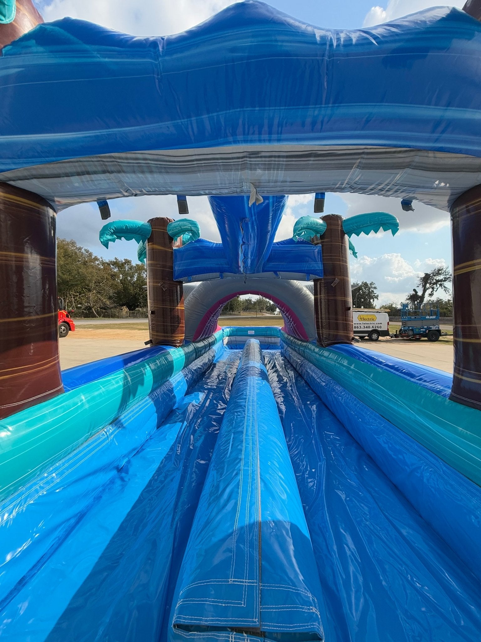 35ft Cayman Shark Attack Dual Lane Inflatable Slip N' Slide - BounceWave Inflatable Sales