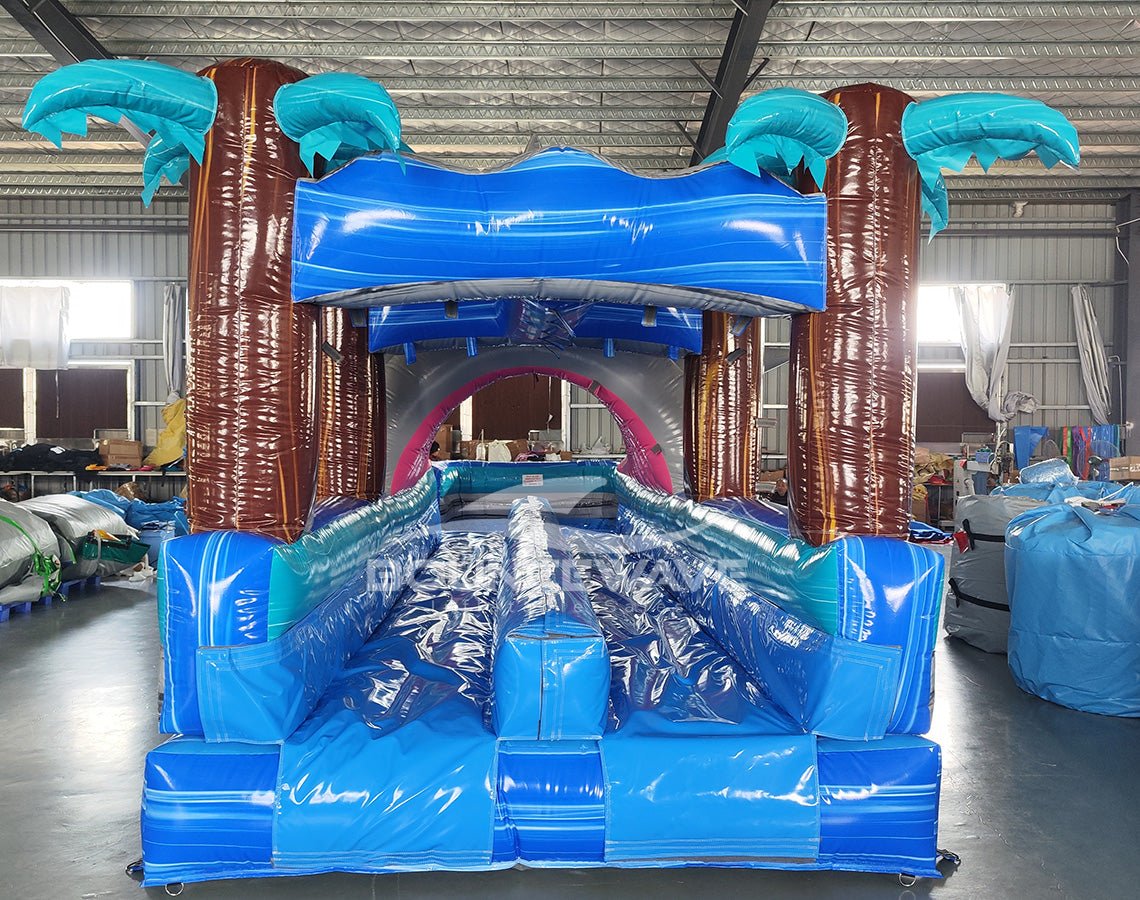 35ft Cayman Shark Attack Dual Lane Inflatable Slip N' Slide - BounceWave Inflatable Sales