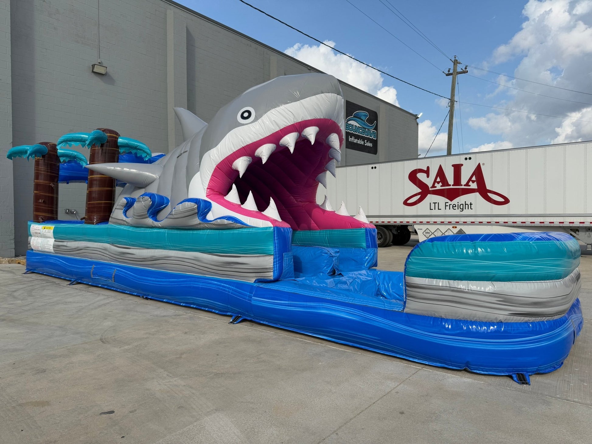 35ft Cayman Shark Attack Dual Lane Inflatable Slip N' Slide - BounceWave Inflatable Sales