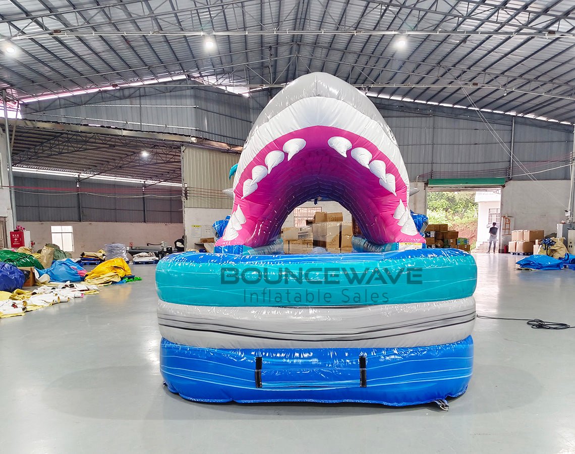 35ft Cayman Shark Attack Dual Lane Inflatable Slip N' Slide - BounceWave Inflatable Sales