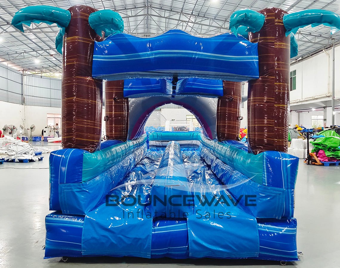 35ft Cayman Shark Attack Dual Lane Inflatable Slip N' Slide - BounceWave Inflatable Sales