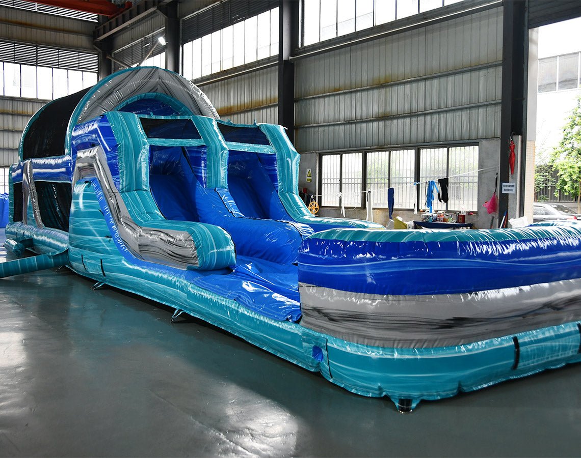 46ft Bahama Blast Hybrid Inflatable Obstacle Course - BounceWave Inflatable Sales