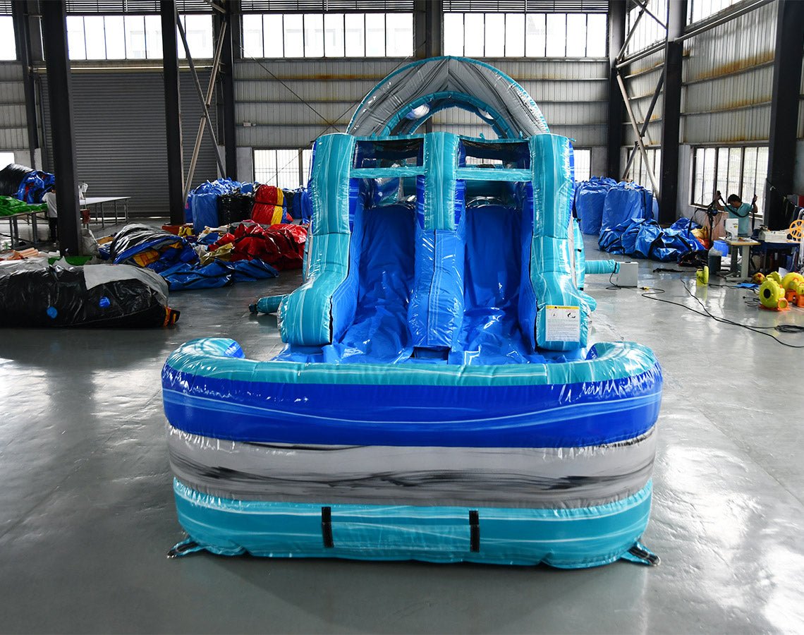 46ft Bahama Blast Hybrid Inflatable Obstacle Course - BounceWave Inflatable Sales