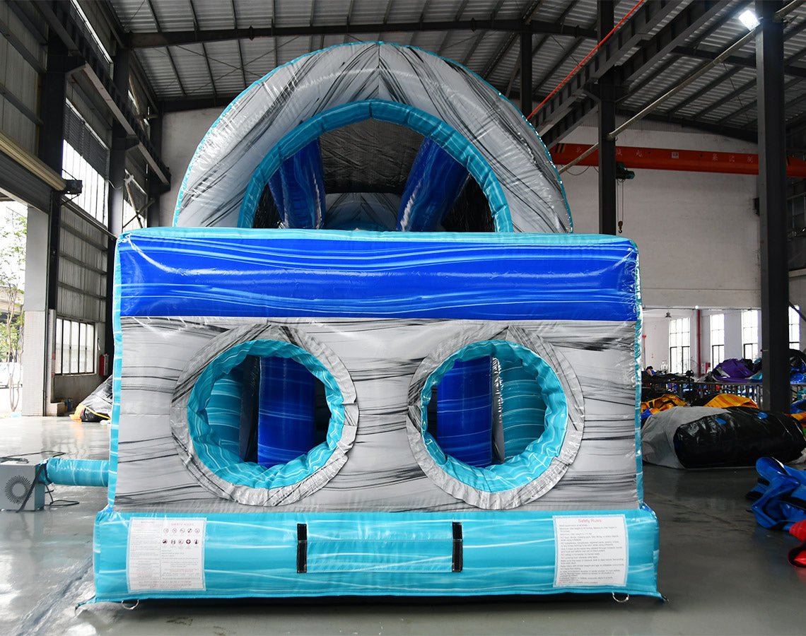 46ft Bahama Blast Hybrid Inflatable Obstacle Course - BounceWave Inflatable Sales