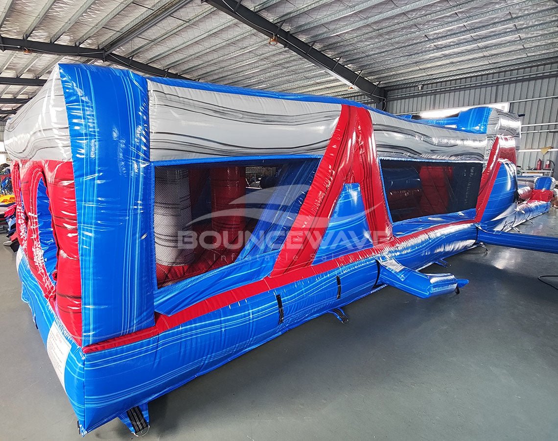 46ft Baja Open Air Hybrid Inflatable Obstacle Course - BounceWave Inflatable Sales