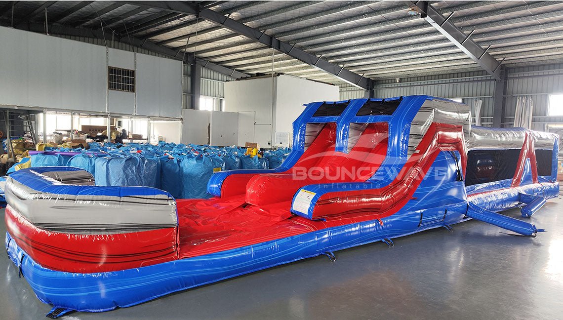 46ft Baja Open Air Hybrid Inflatable Obstacle Course - BounceWave Inflatable Sales