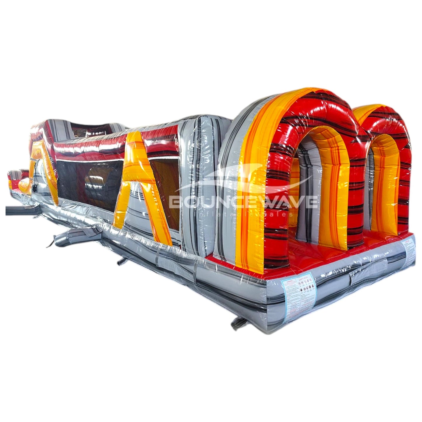 46ft Fire Island "Flash" Hybrid Inflatable Obstacle Course - BounceWave Inflatable Sales