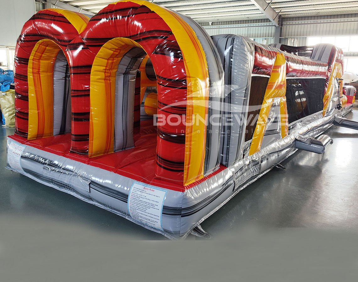 46ft Fire Island "Flash" Hybrid Inflatable Obstacle Course - BounceWave Inflatable Sales