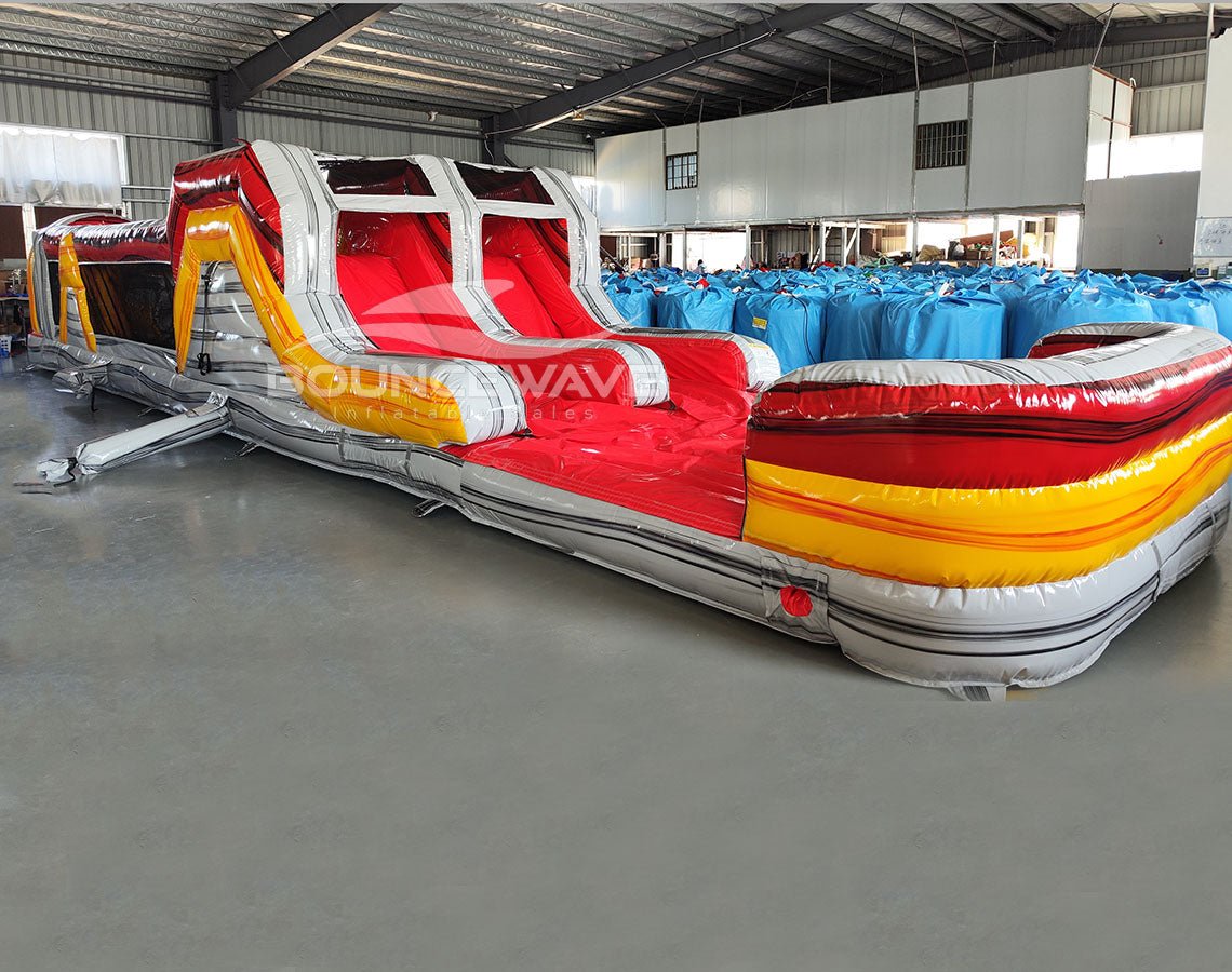 46ft Fire Island "Flash" Hybrid Inflatable Obstacle Course - BounceWave Inflatable Sales