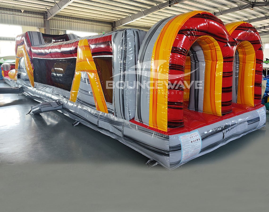 46ft Fire Island "Flash" Hybrid Inflatable Obstacle Course - BounceWave Inflatable Sales