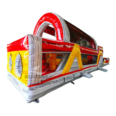 46ft Fire Island Hybrid Inflatable Obstacle Course - BounceWave Inflatable Sales