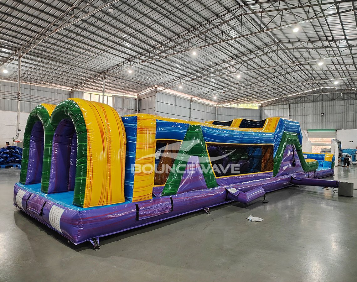 46ft Goombay "Flash" Hybrid Inflatable Obstacle Course - BounceWave Inflatable Sales