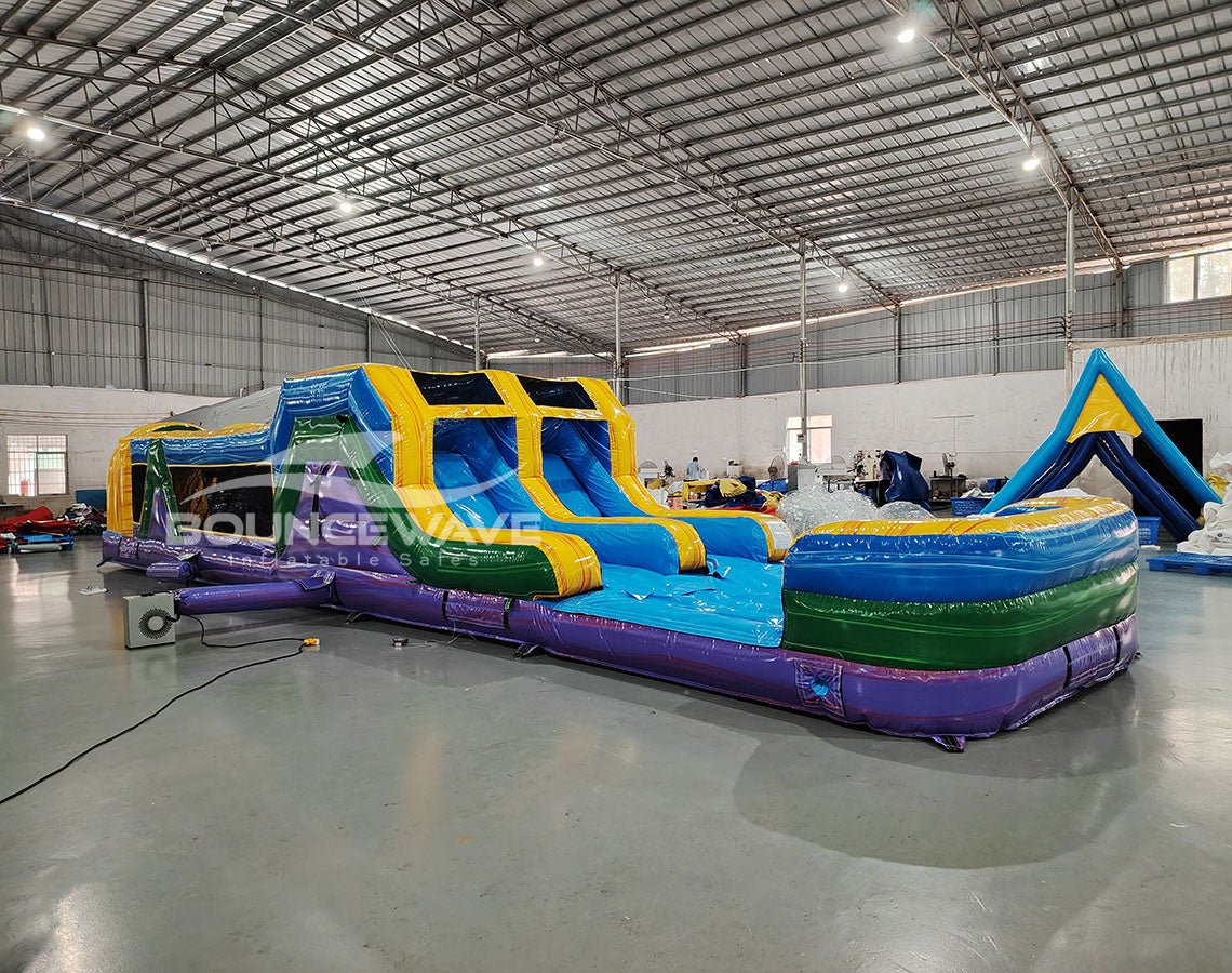 46ft Goombay "Flash" Hybrid Inflatable Obstacle Course - BounceWave Inflatable Sales