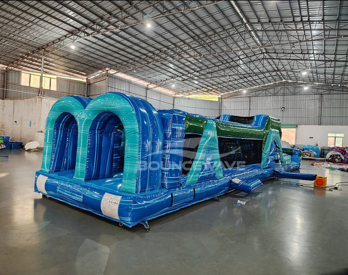 46ft Island Drop "Flash" Hybrid Inflatable Obstacle Course - BounceWave Inflatable Sales