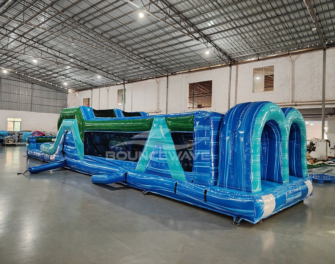 46ft Island Drop "Flash" Hybrid Inflatable Obstacle Course - BounceWave Inflatable Sales