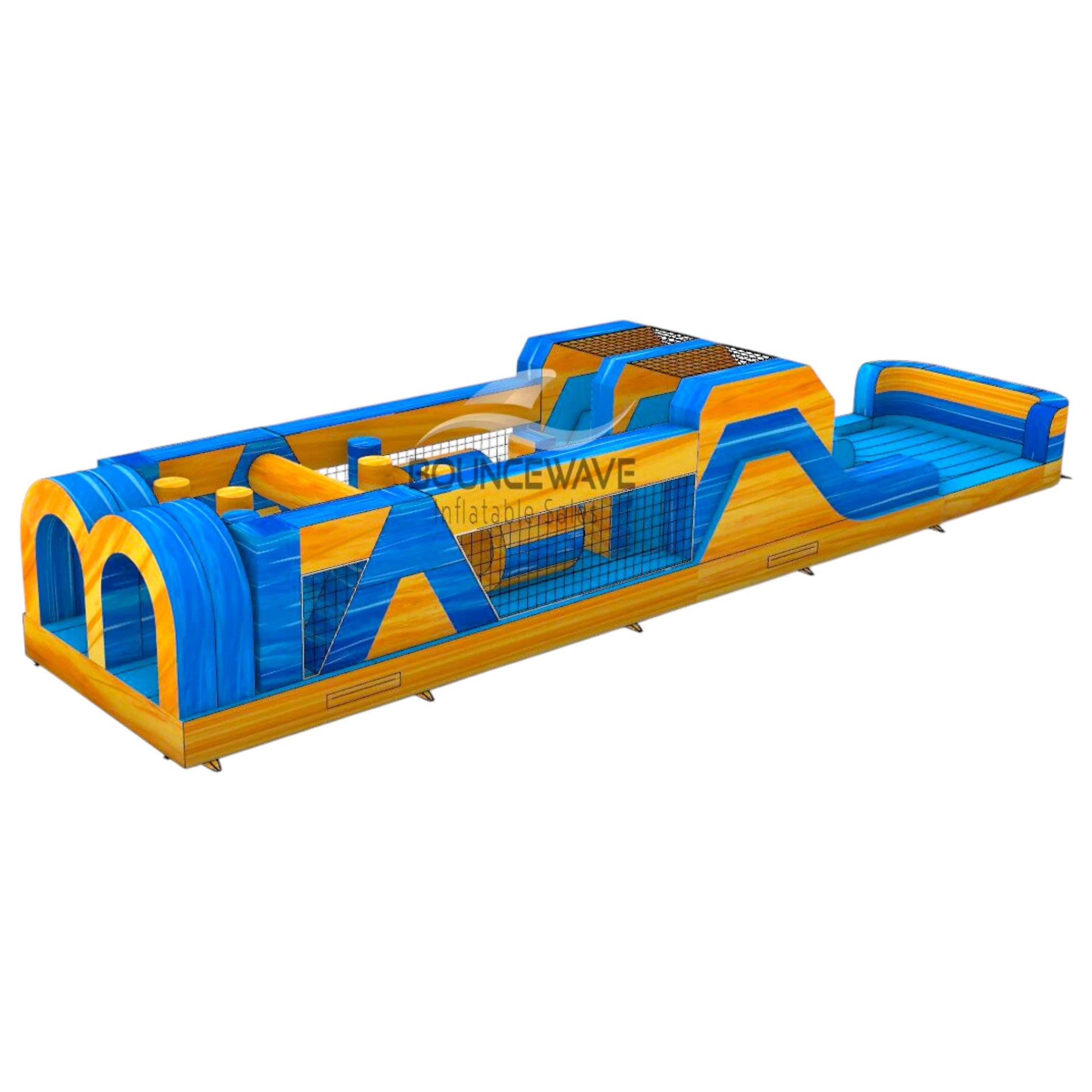 46ft Lava Falls "Flash" Hybrid Inflatable Obstacle Course - BounceWave Inflatable Sales