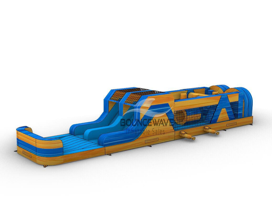 46ft Lava Falls "Flash" Hybrid Inflatable Obstacle Course - BounceWave Inflatable Sales