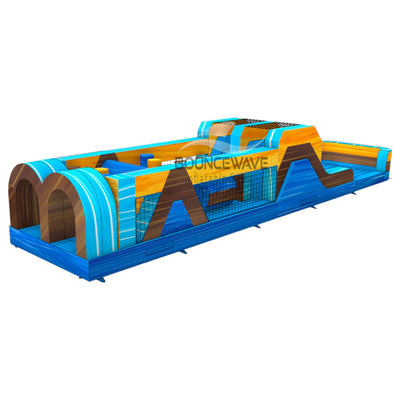 46ft Tropic Shock "Flash" Hybrid Inflatable Obstacle Course - BounceWave Inflatable Sales