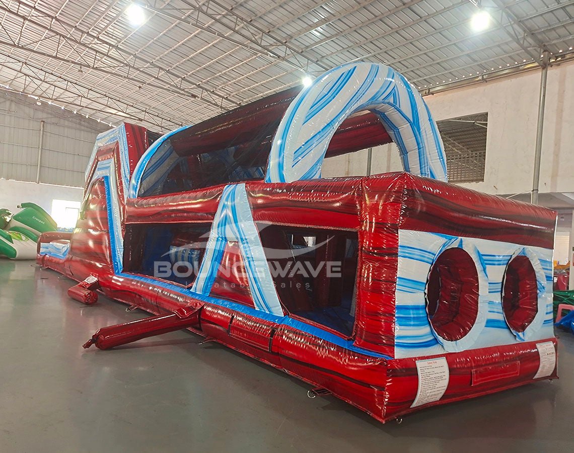 53ft XL Crimson Bay Commercial Hybrid Inflatable Obstacle Course (Copy) - BounceWave Inflatable Sales